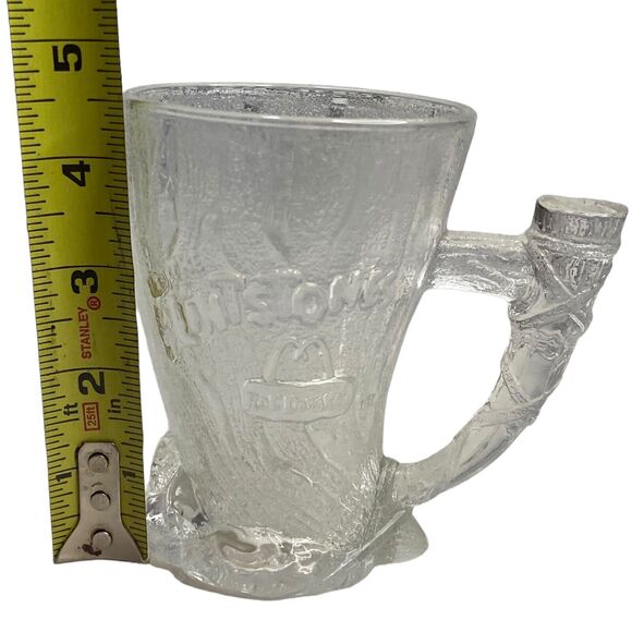 McDonald's 1993 FLINTSTONES "RocDonalds" Frosted Glass “Mammoth Mug” Coffee - Picture 8 of 11